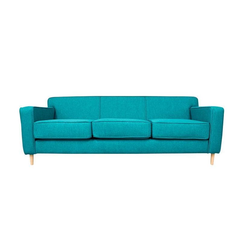 Sofa Lilen Felpa Turquesa 3 Cuerpos
