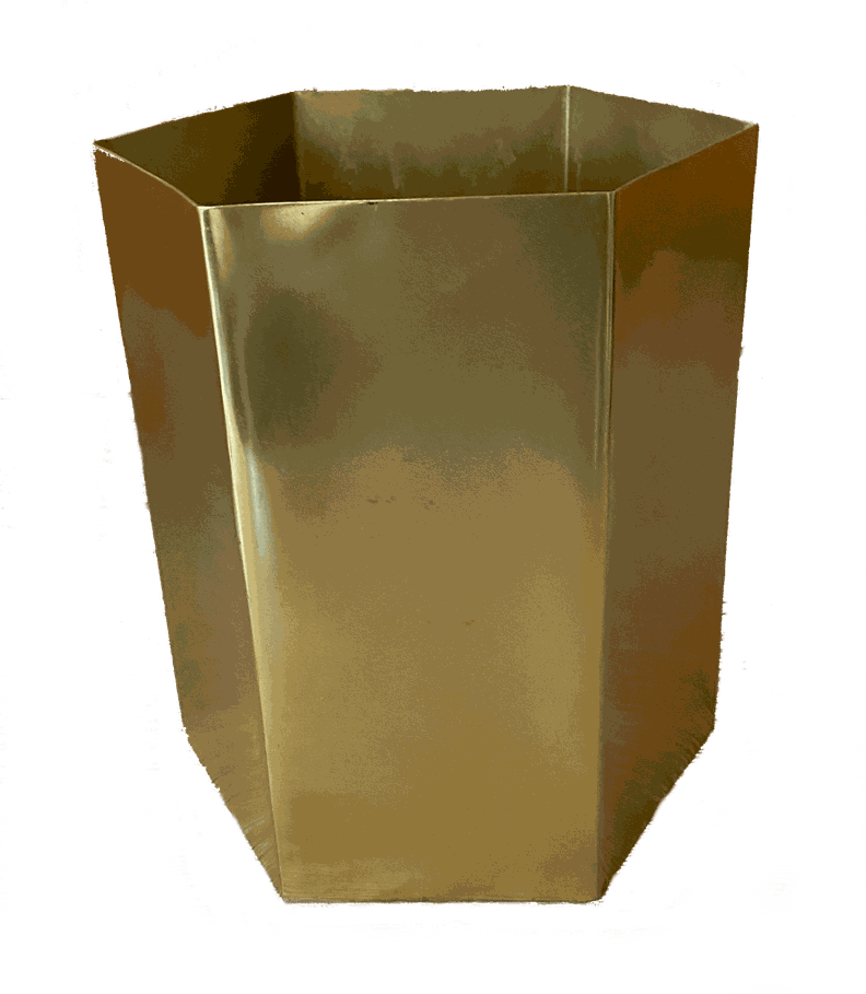 MACETERO OCTOGONAL DORADO L-0