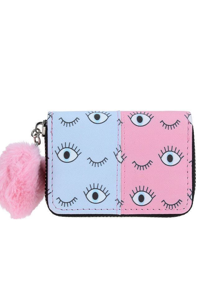 Billetera Chica Celeste Ojos iD-0