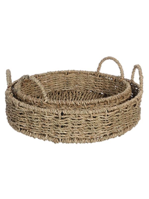 Set de 2 canastos de Fibra Seagrass 35-30 cm. Natural Set de 2 Beige