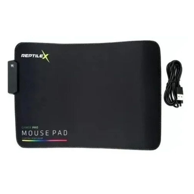 Mouse Pad Gamer Con Rgb Luz Led Antideslizante Alfombrilla Negro-1