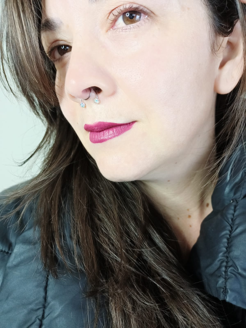 Piercing Zirconia Sin Hoyos Sin Perforación Septum bola de fuego-3