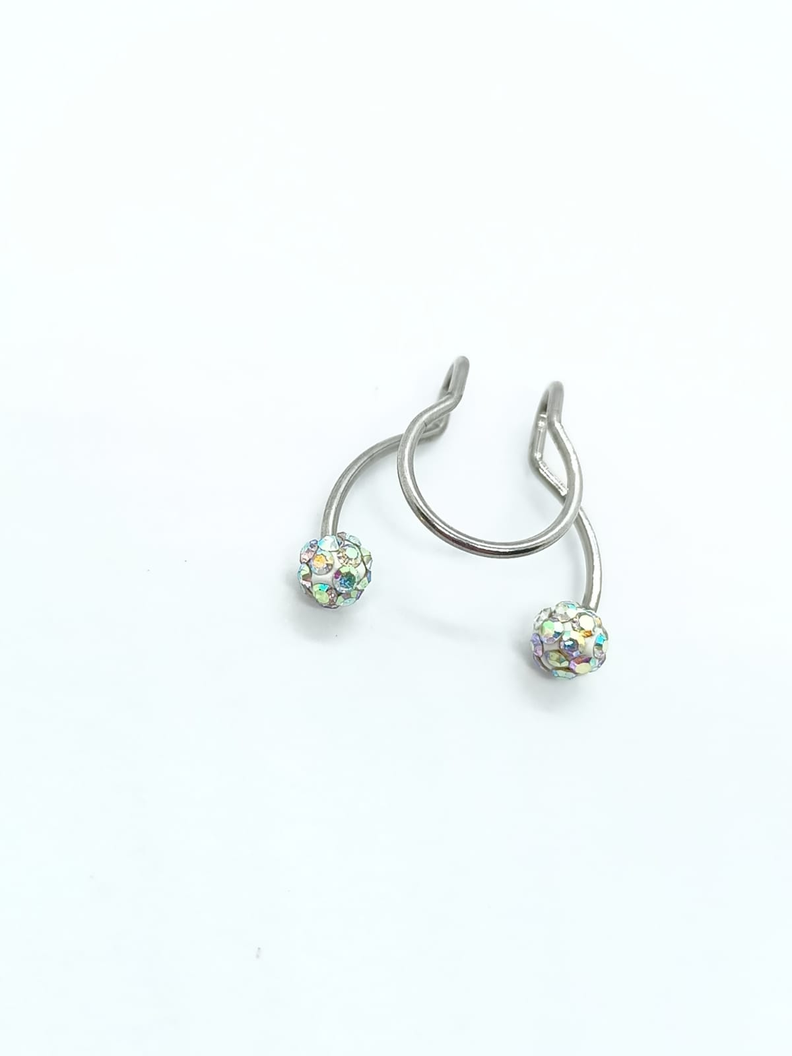 Piercing Zirconia Sin Hoyos Sin Perforación Septum bola de fuego-0