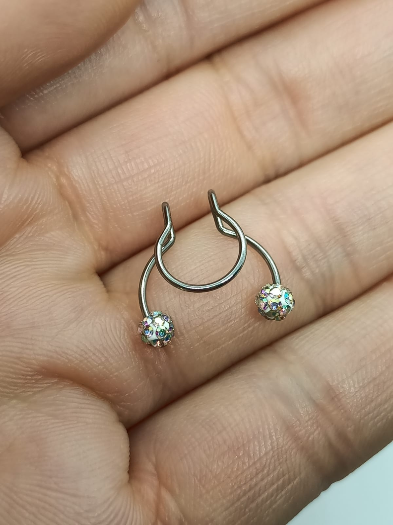 Piercing Zirconia Sin Hoyos Sin Perforación Septum bola de fuego-1