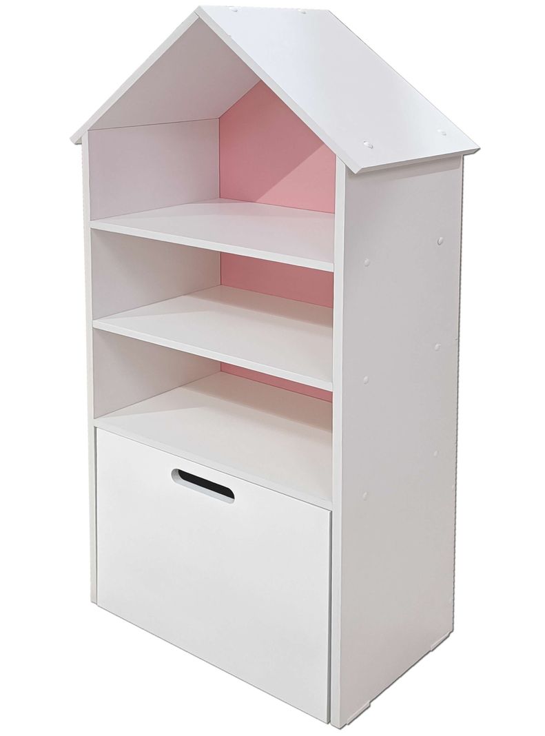 Juguetero Repisa Casa Infantil Rosado Blanco Montessori-1