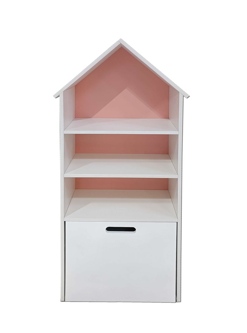 Juguetero Repisa Casa Infantil Rosado Blanco Montessori-0