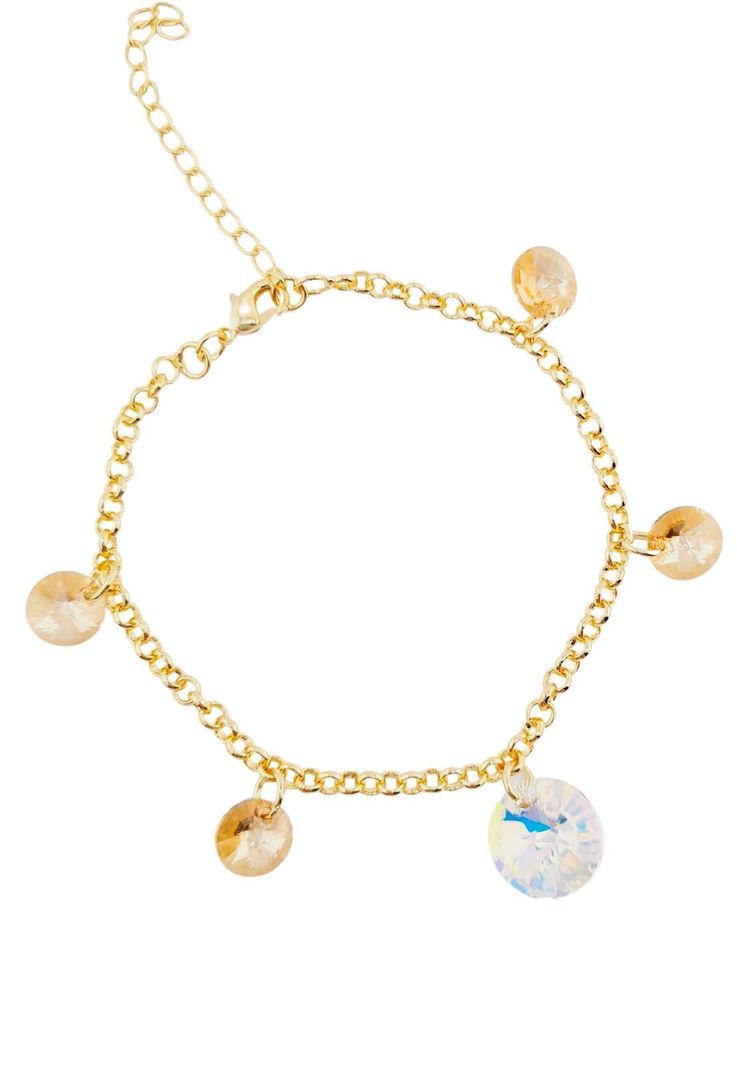 Pulsera Nepal Gold Baño de Oro 24k y Cristales Genuinos Golden Shadow-0