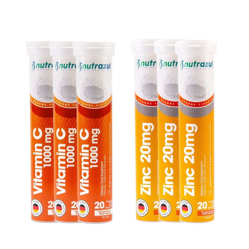Vitamina C 1000 mg (3) + Zinc de 20 mg (3) - Pack 6 Unidades. -0