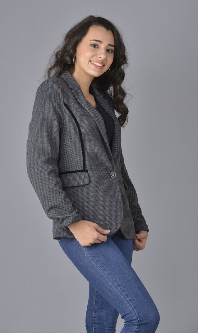Blazer escoses aplic. Terciopelo marengo-0