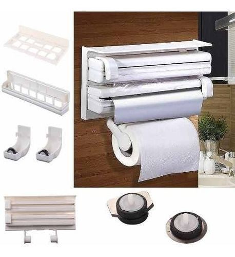 Porta Rollo Toalla Nova Triple Dispensador Cocina -3