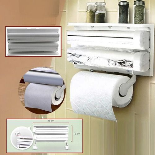 Porta Rollo Toalla Nova Triple Dispensador Cocina -2