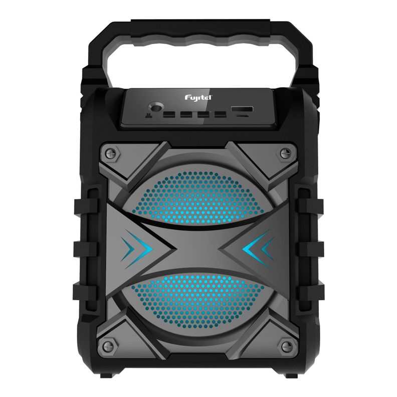 PARLANTE BT 5W 4"/FM/TF/USB/ MIC/TWS/ LUCES NEGRO FUJITEL-0