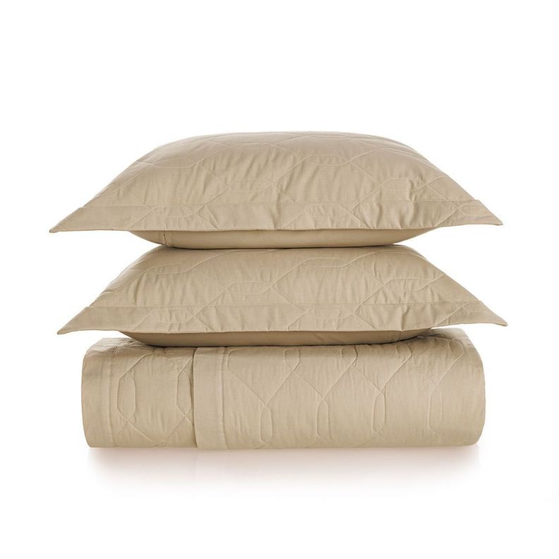 Cubrecama Karsten Liss Súper King 180 hilos Beige-0