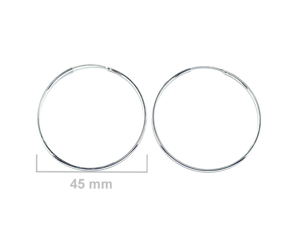Aros Argolla 45mm Plata Fina 925-1