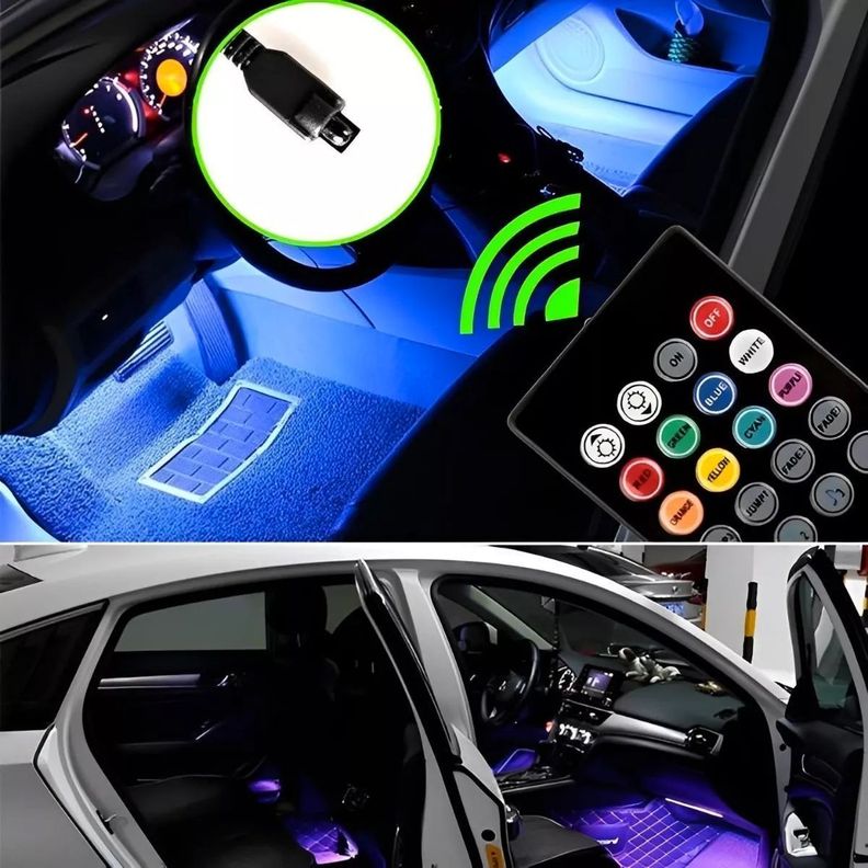 Tira Led Rgb Atmosfera 4 En 1 Luces Neón Auto Inte-5