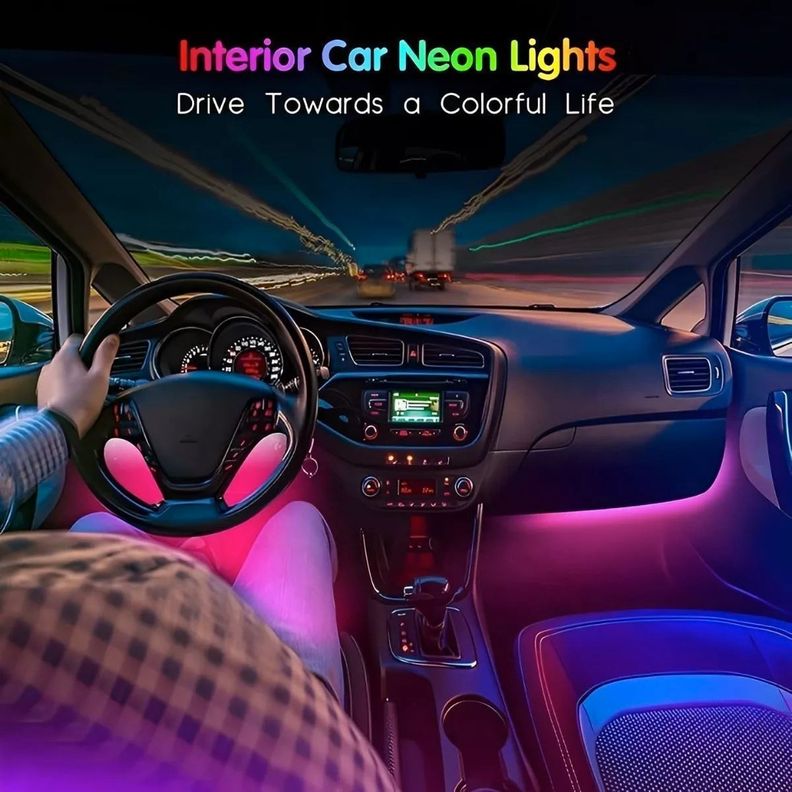 Tira Led Rgb Atmosfera 4 En 1 Luces Neón Auto Inte-7