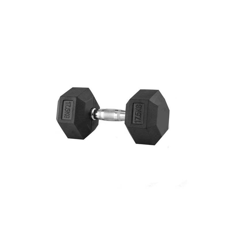 Fitness Mancuerna Hexagonal De Caucho Unidad 17,5 Kg-0