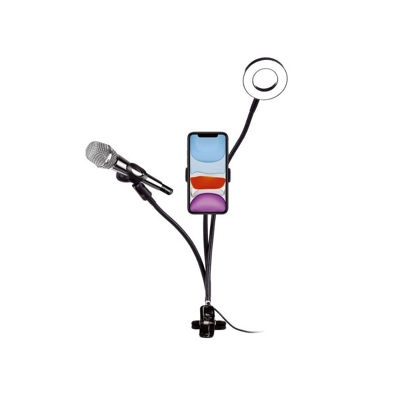 Soporte Celular Clip Con Aro Led Con Control De Luz - PuntoStore-0