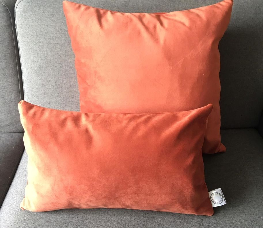 FUNDA COJIN DECORATIVO DISEÑO NARANJO SALMON 60x60-2