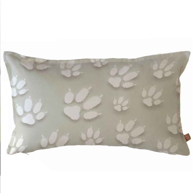 FUNDA COJIN ALGODON HUELLAS 50X30 Diseno 1