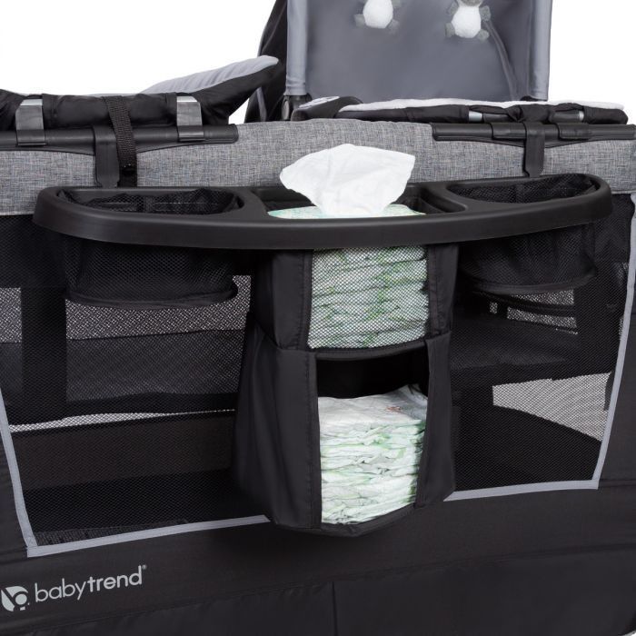 Cuna Corral Pack & play Wishper Gray de Baby Trend-1