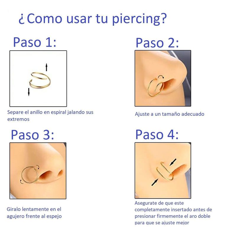 Piercing Nariz Oreja Nostril Tragus Daith Helix La-4