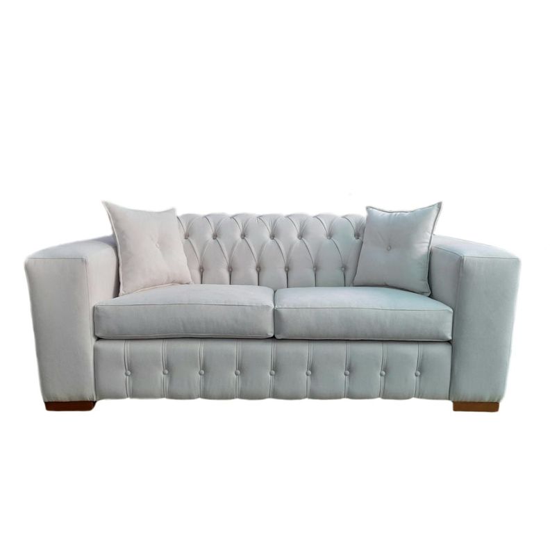 Sofa Club Capitone Beige 2 cuerpos-0