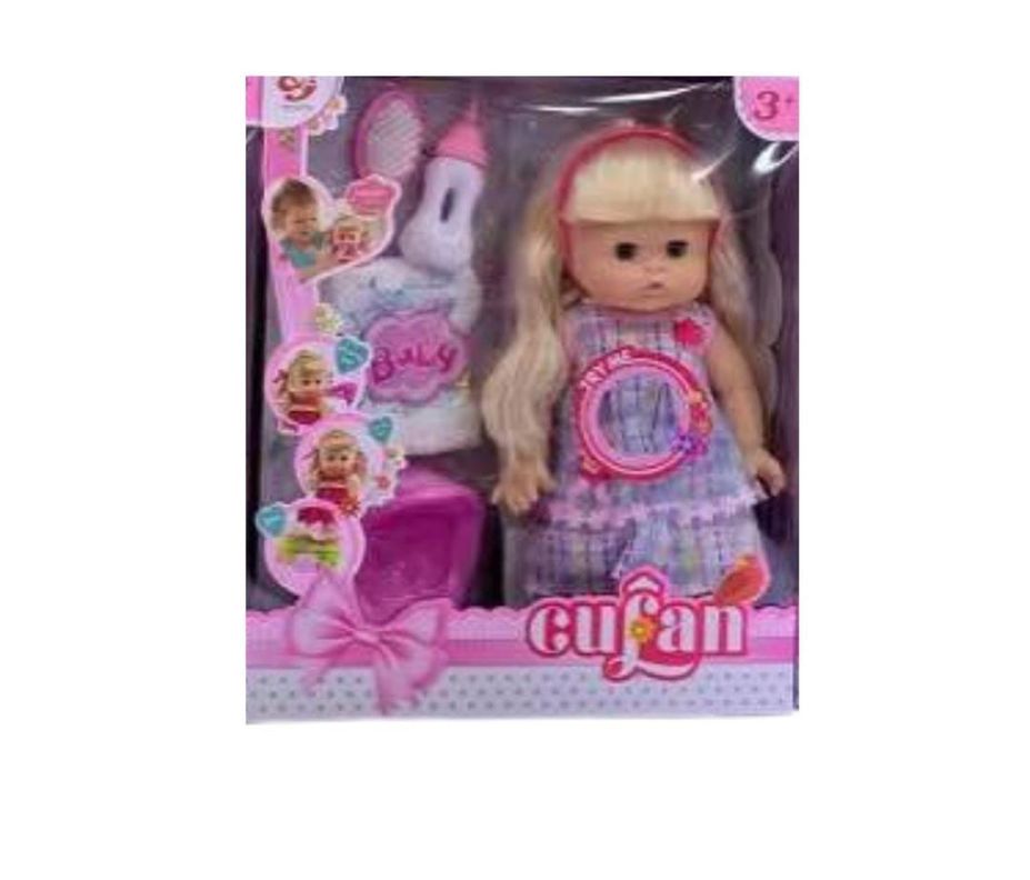 Muñeca Interactiva Con Luz Y Sonidos Integrados Vestidos Azul-0