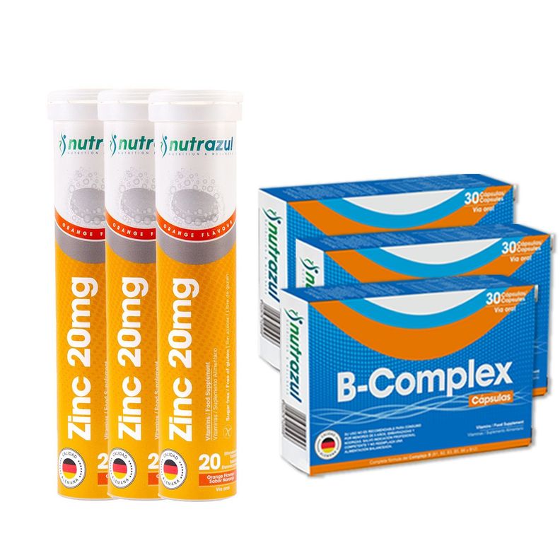 Vitamina Complejo B - B-Complex (3) - Zinc 20 Mg (3) - Pack 6 Unidades.-0