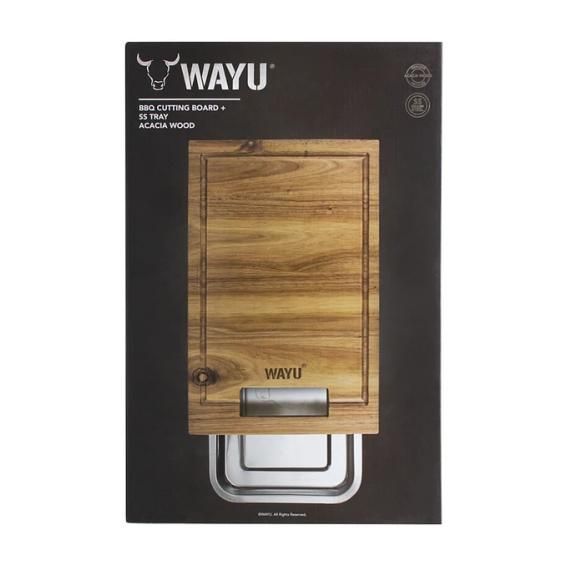 TABLA MADERA  BANDEJA DE ACERO WAYU-1