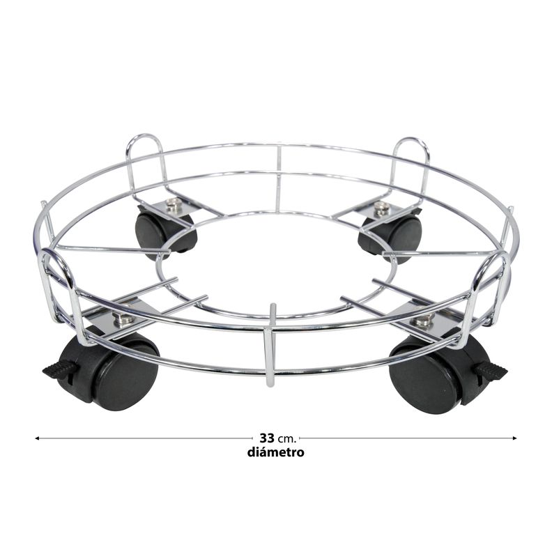 Soporte Base Móvil Circular Cromado-4
