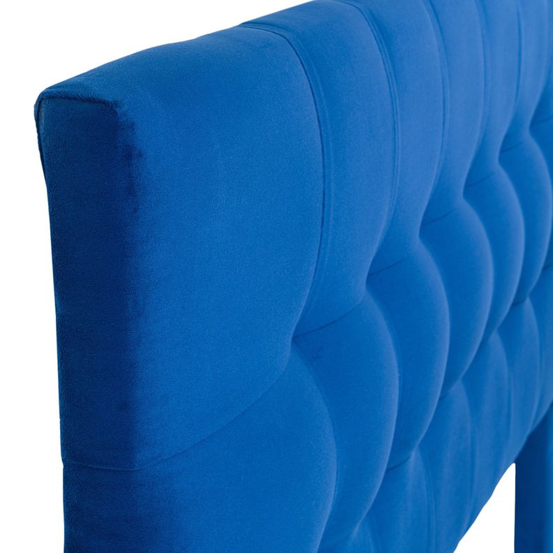 Respaldo Alicante Con Patas Felpa King Azul Marino-1