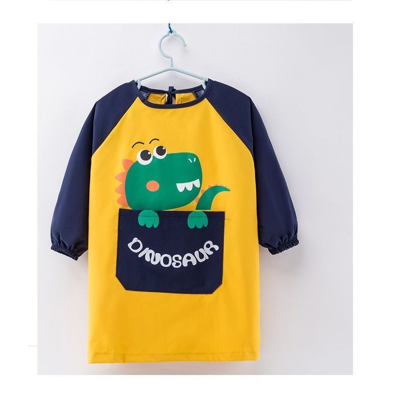 Delantal Manga Larga Con Bolsillo Dino Niños Bebé-0