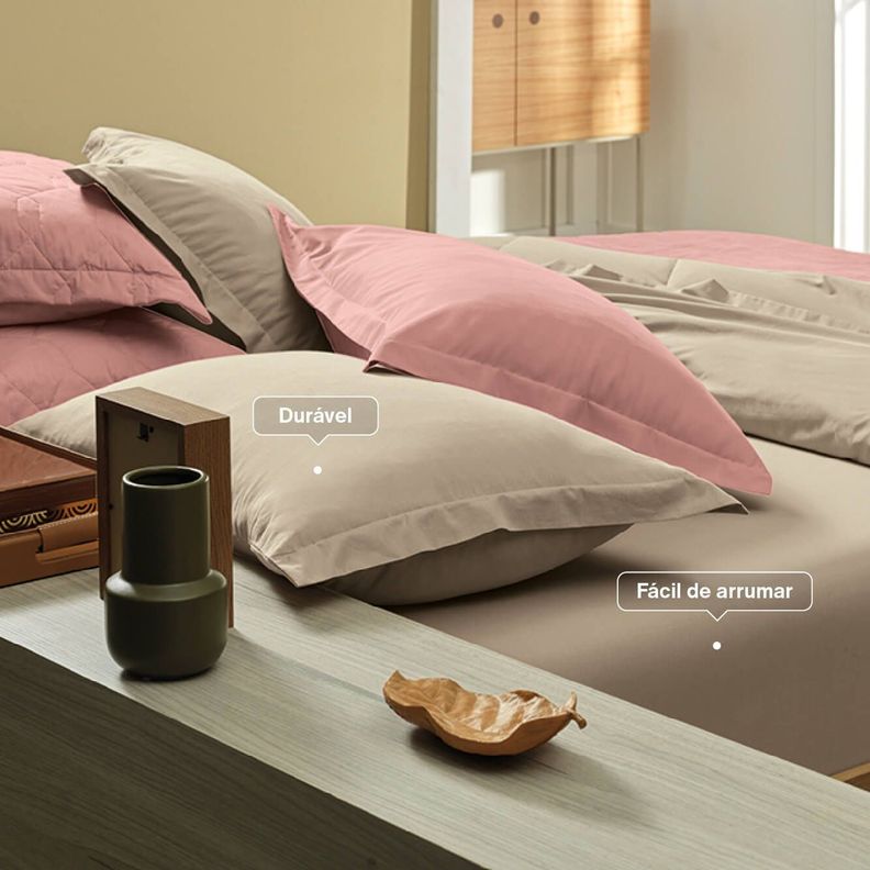 Juego de sábanas Karsten Liss 1.5 plazas 180 hilos Beige-2