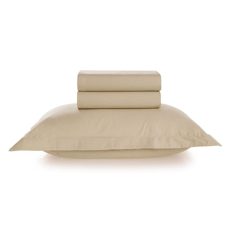 Juego de sábanas Karsten Liss 1.5 plazas 180 hilos Beige-0