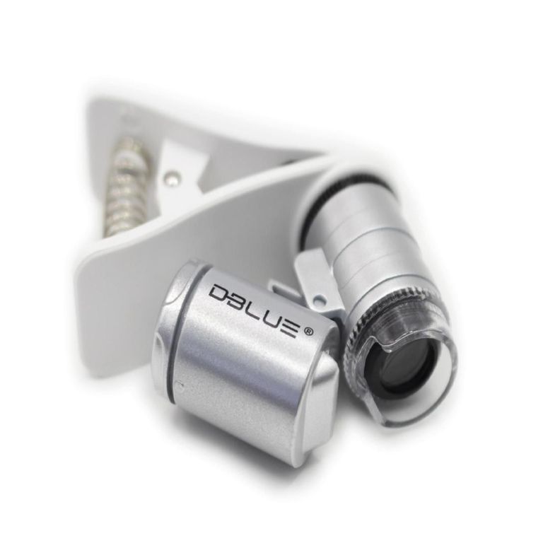 Microscopio Lupa Clip Para Celular Con Luz UV Dblue-0