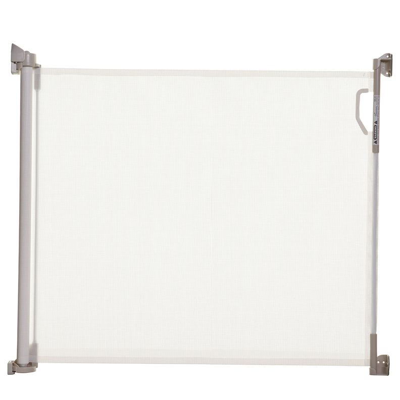 Puerta de seguridad retráctil blanca-0