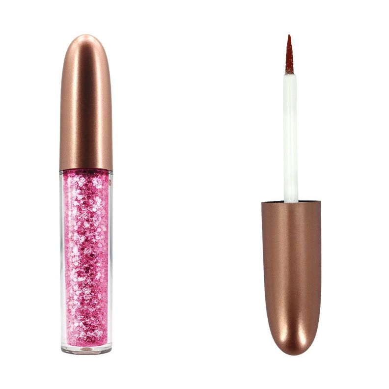  Delineador Ojos Glitter Liquido Escarchado Rosa Intenso-0