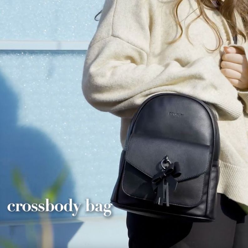 ECOSUSI Mini mochila con lazo Negro-6