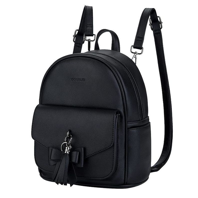 ECOSUSI Mini mochila con lazo Negro-0