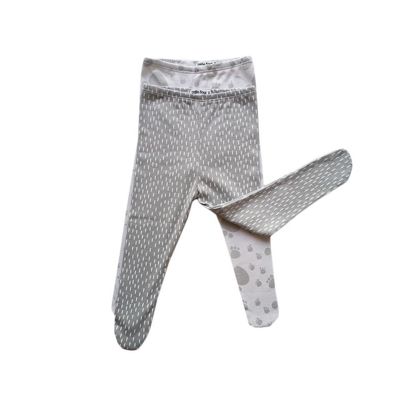 Set 2 pantys de algodón blanco gris-0