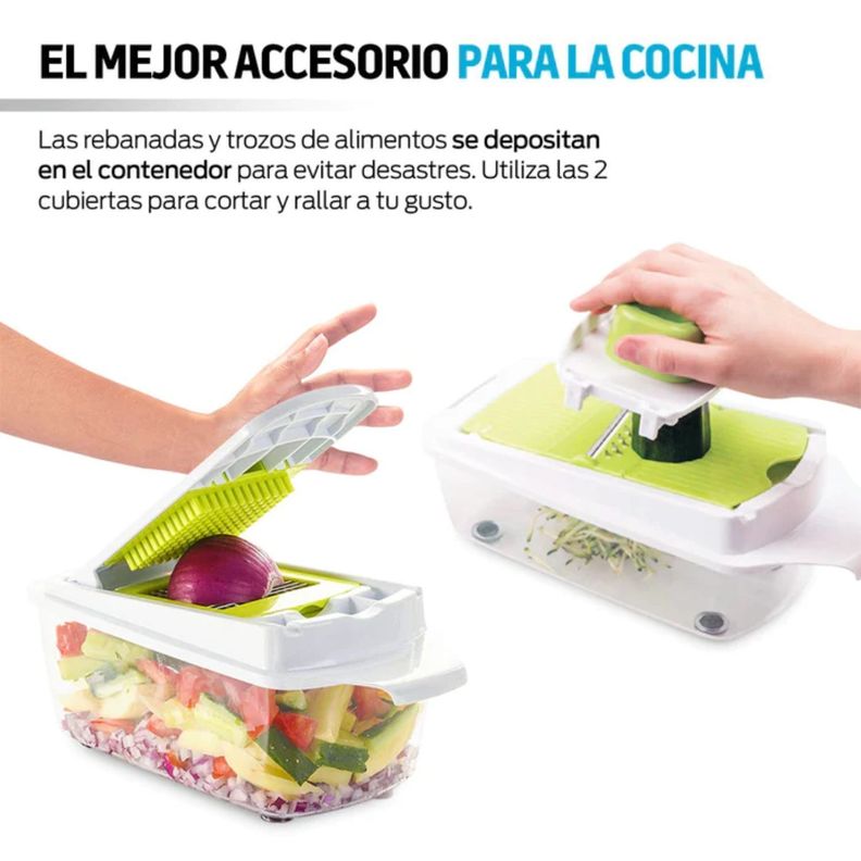 Mandolina 8 En 1 Rallador Picador Cortador Acero Inoxidable-3