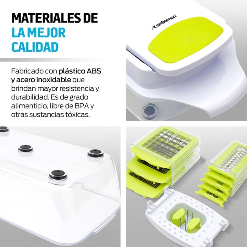 Mandolina 8 En 1 Rallador Picador Cortador Acero Inoxidable-5