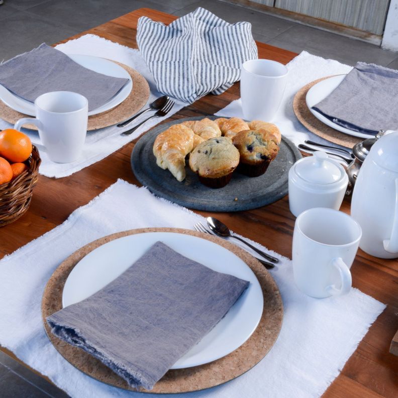Individuales rusticos de lino blanco 36x46-0