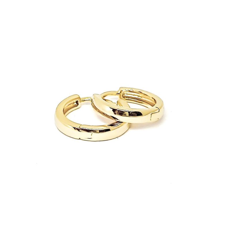 Aros Argollas Bisagra 14mm Enchapado Oro 18K Dorado