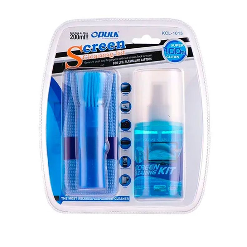 Kit de limpieza 3en1 spray-cepillo-paño dinon 9383-0