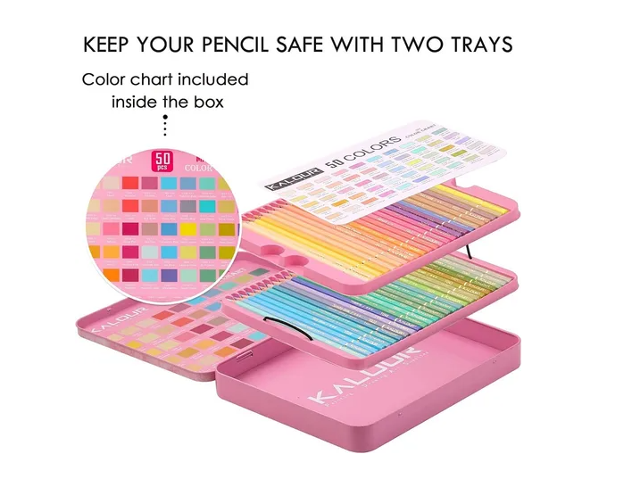Set 50 Lapices Colores Macaron Arte Dibujo Caja Metálica-2