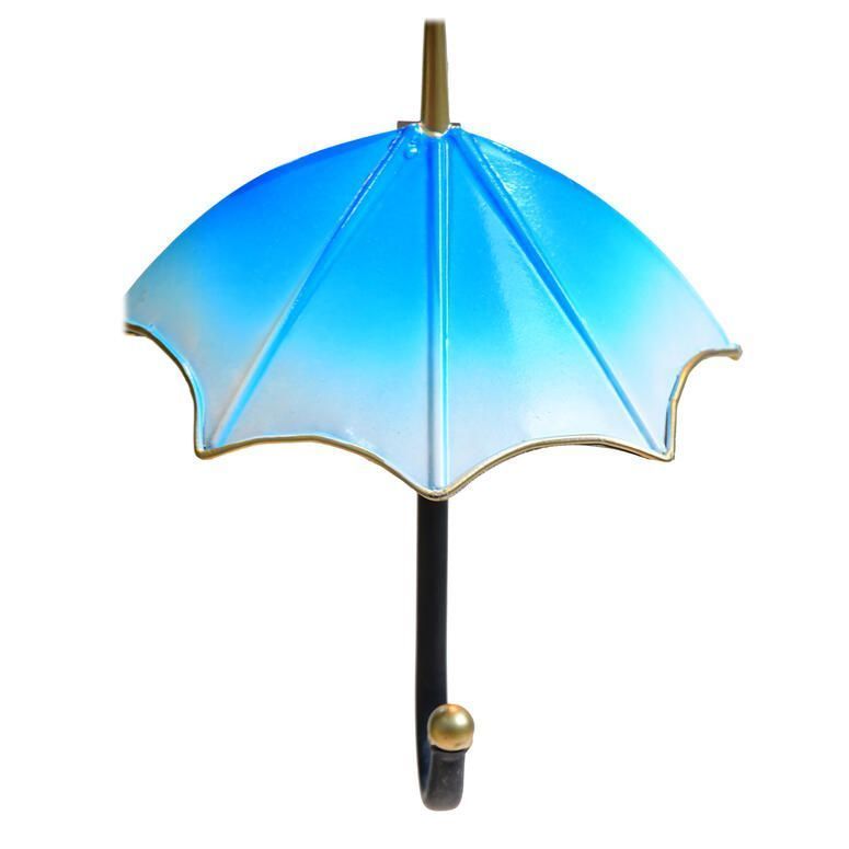 Perchero metalico 1 Gancho paragua Celeste 25x25x6 cm-0