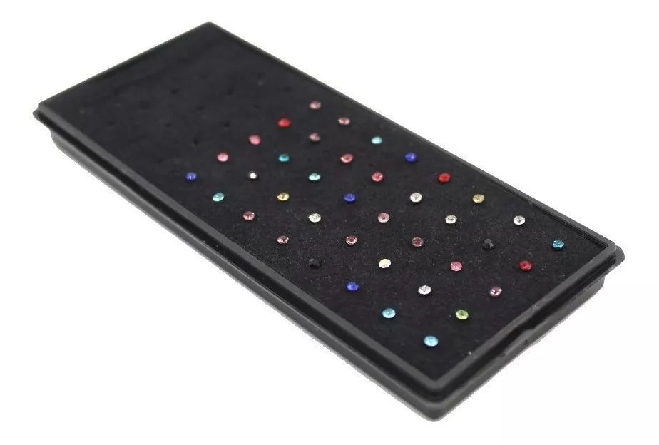 Aro Punto Nariz Piercing Acero Set 40 Unidades Mix Colores-4