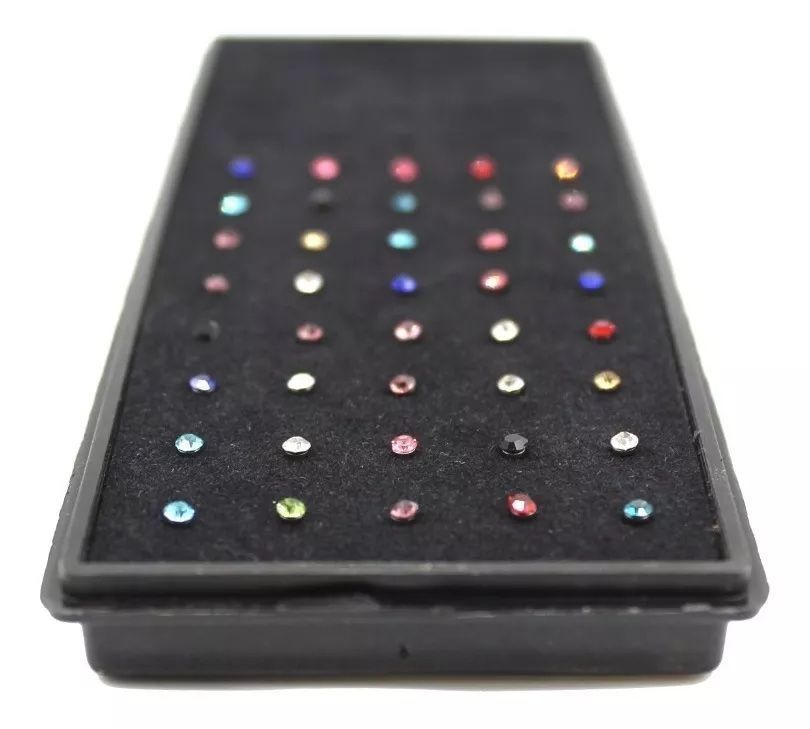 Aro Punto Nariz Piercing Acero Set 40 Unidades Mix Colores-3